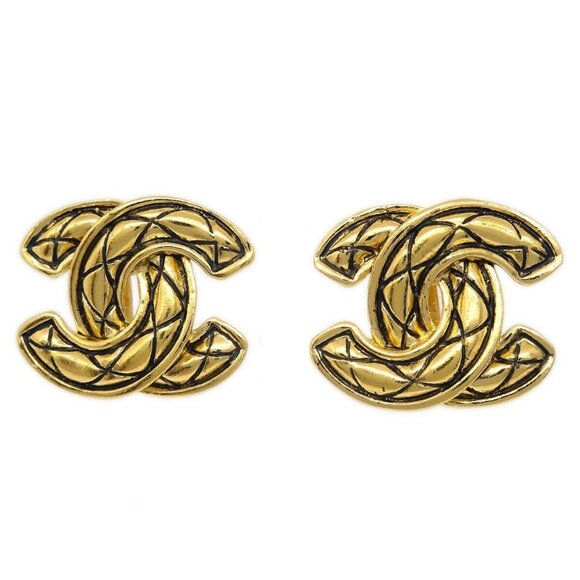 Chanel Gold CC Earrings Clip-On - Picture 7 of 8
